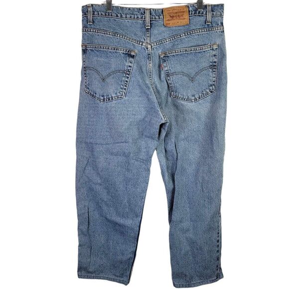 Levi's 555 Jeans Men's 38x30 Tall Blue Loose Fit Tapered Leg Y2K Zip Fly Cotton - Picture 3 of 10